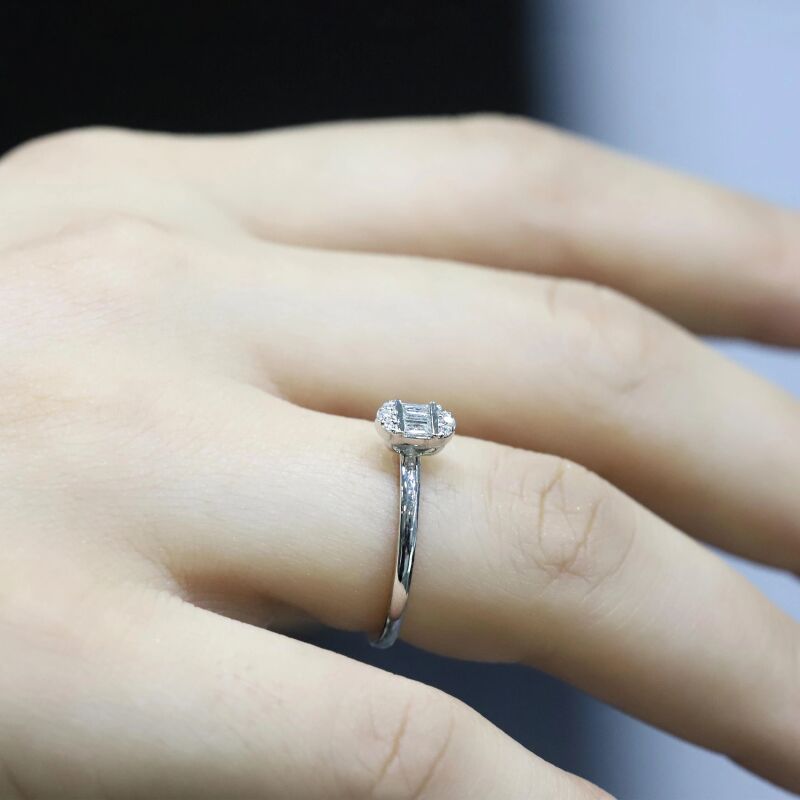 0.11 Karat Pırlanta Baget Yüzük - IDL Sertifikalı - 3