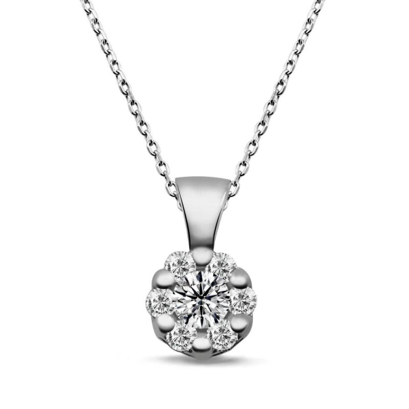 0.13 Karat Pırlanta Coronet Kolye - IDL Sertifikalı - 1