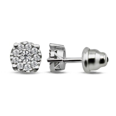 0.14 Karat Pırlanta Coronet Küpe - IDL Sertifikalı - 1
