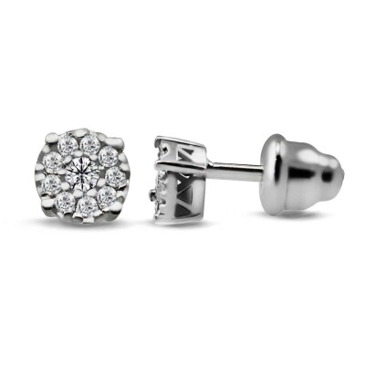 0.15 Karat Pırlanta Coronet Küpe - IDL Sertifikalı - 1