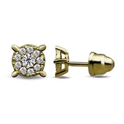 0.15 Karat Pırlanta Coronet Küpe - IDL Sertifikalı - 1