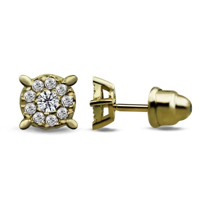 0.15 Karat Pırlanta Coronet Küpe - IDL Sertifikalı - 1