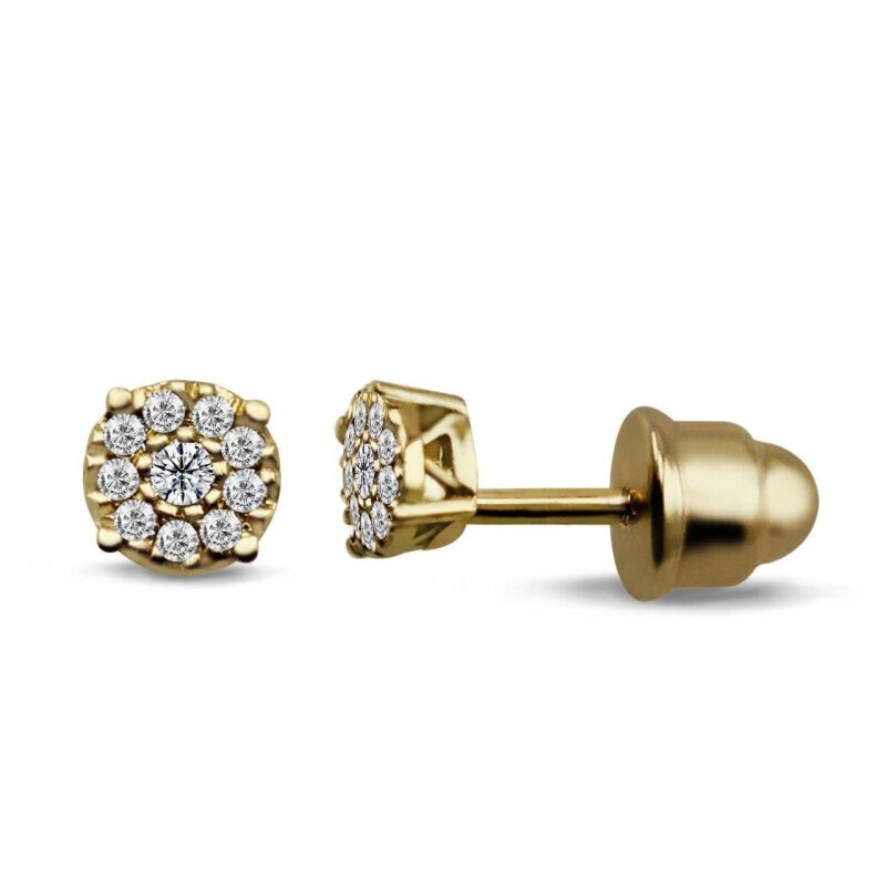 0.15 Karat Pırlanta Coronet Küpe - IDL Sertifikalı - 1