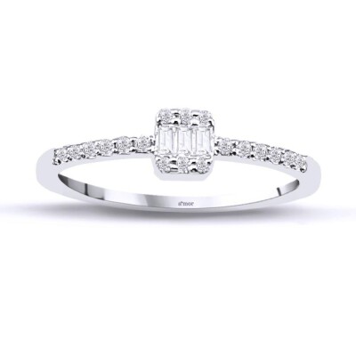 0.16 Karat Pırlanta Baget Yüzük - IDL Sertifikalı - 1