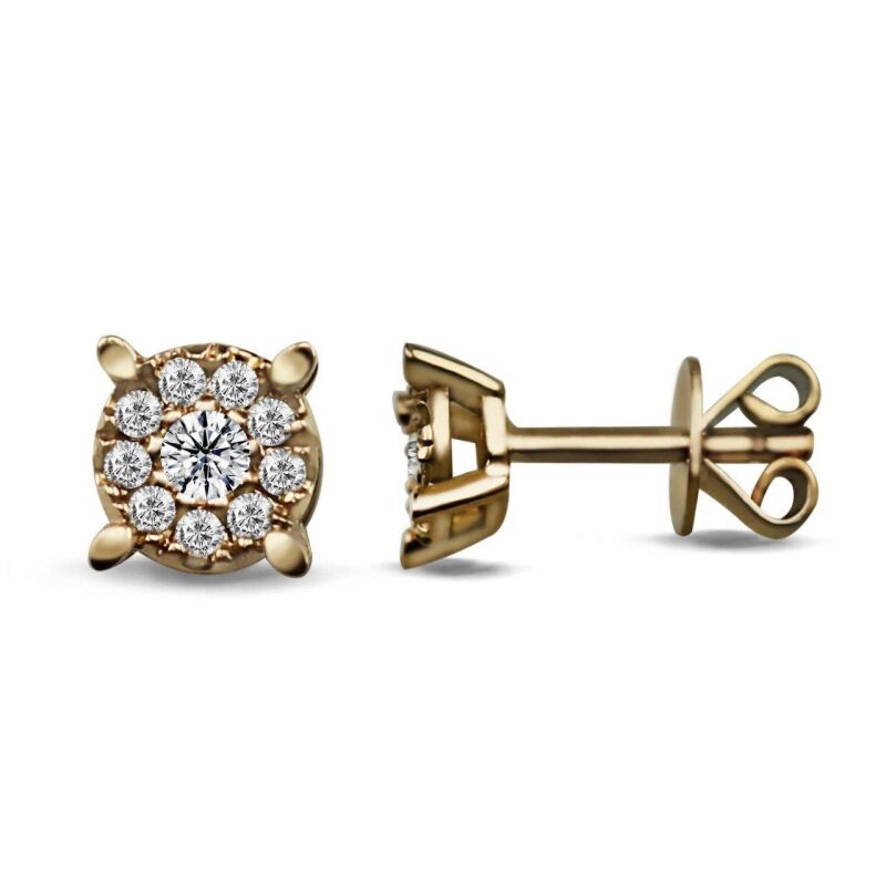 0.16 Karat Pırlanta Coronet Küpe - IDL Sertifikalı - 1