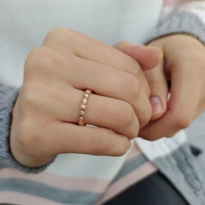 0.16 Karat Pırlanta Yarımtur Yüzük - IDL Sertifikalı - 3