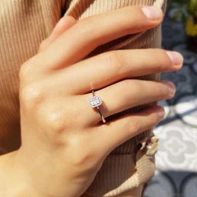 0.17 Karat Pırlanta Baget Yüzük - IDL Sertifikalı - 3