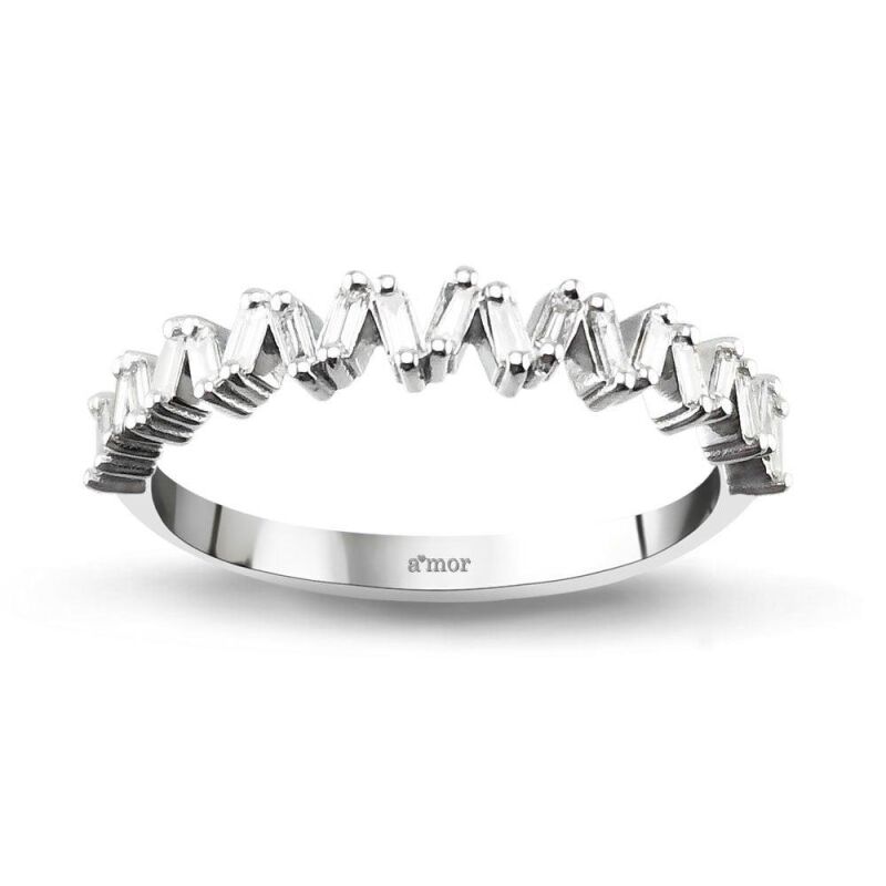 0.17 Karat Pırlanta Baget Yüzük - IDL Sertifikalı - 1