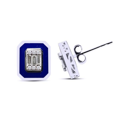 0.19 Karat Pırlanta Baget Küpe - IDL Sertifikalı - 1