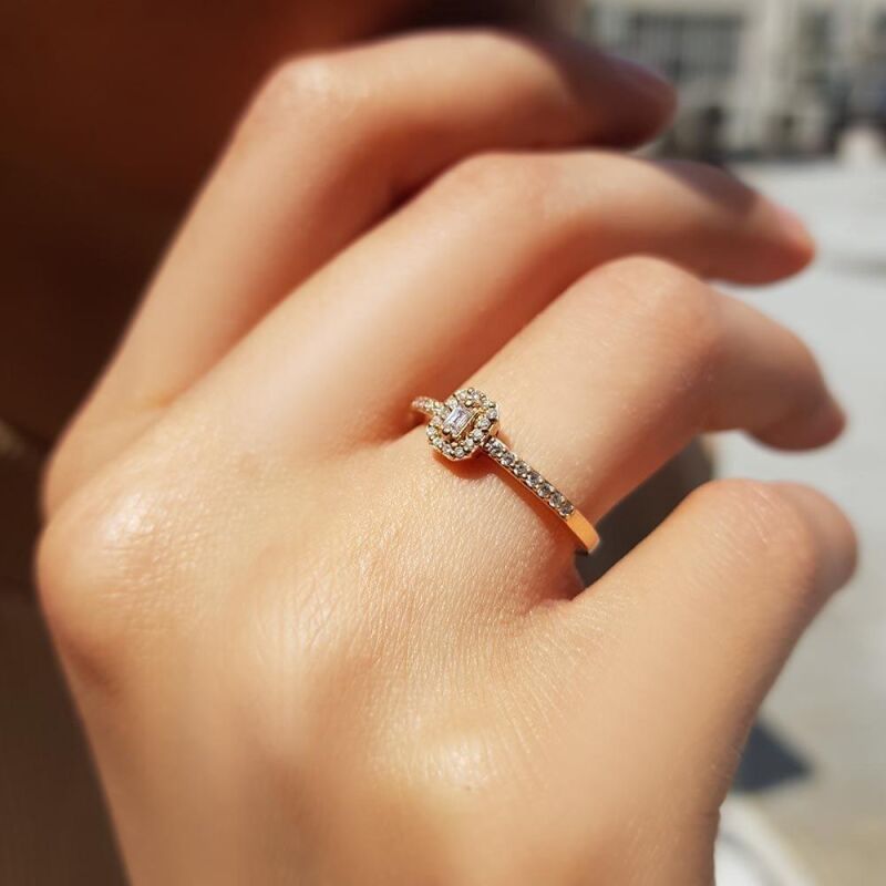 0.19 Karat Pırlanta Baget Yüzük - IDL Sertifikalı - 4