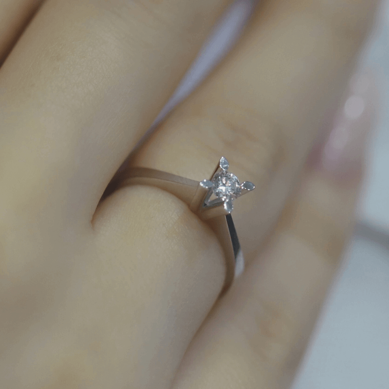 0.20 Karat HRD Sertifikalı Pırlanta Tektaş Yüzük - 4