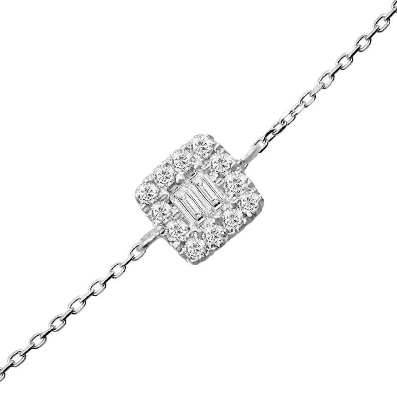 0.20 Karat Pırlanta Baget Bileklik - IDL Sertifikalı - 1