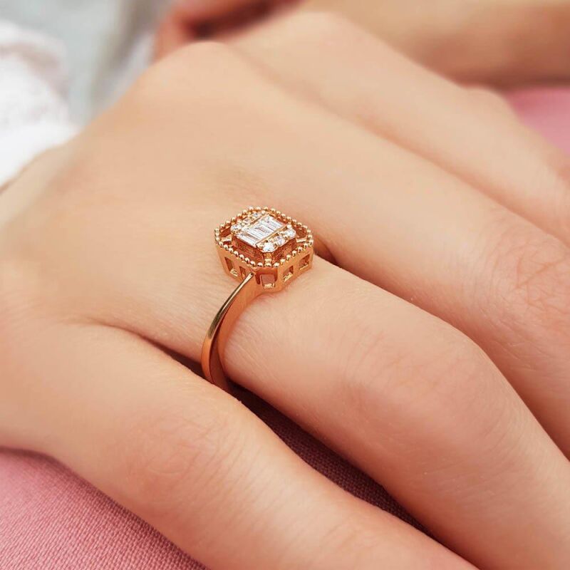 0.20 Karat Pırlanta Baget Yüzük - IDL Sertifikalı - 4