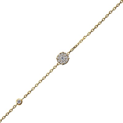 0.20 Karat Pırlanta Coronet Bileklik Sarı - IDL Sertifikalı - 1
