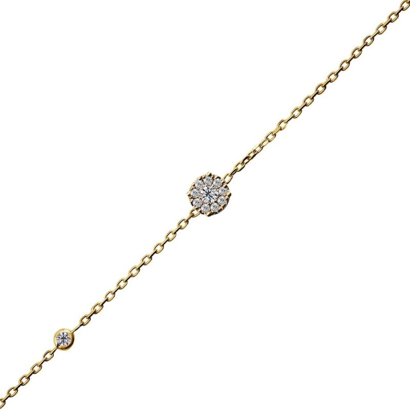 0.20 Karat Pırlanta Coronet Bileklik Sarı - IDL Sertifikalı - 1