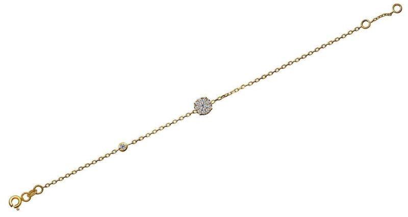 0.20 Karat Pırlanta Coronet Bileklik Sarı - IDL Sertifikalı - 2