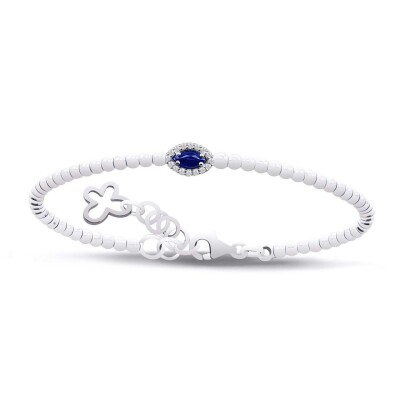 0.20 Karat Pırlanta Safir Bileklik - IDL Sertifikalı - 1