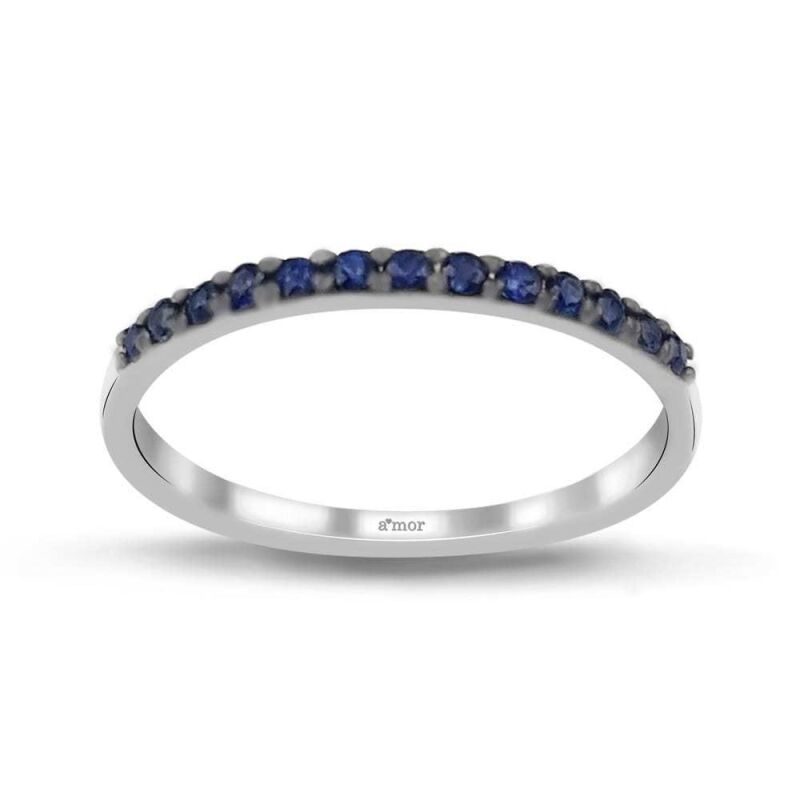 0.20 Karat Pırlanta Safir Yüzük - IDL Sertifikalı - 1