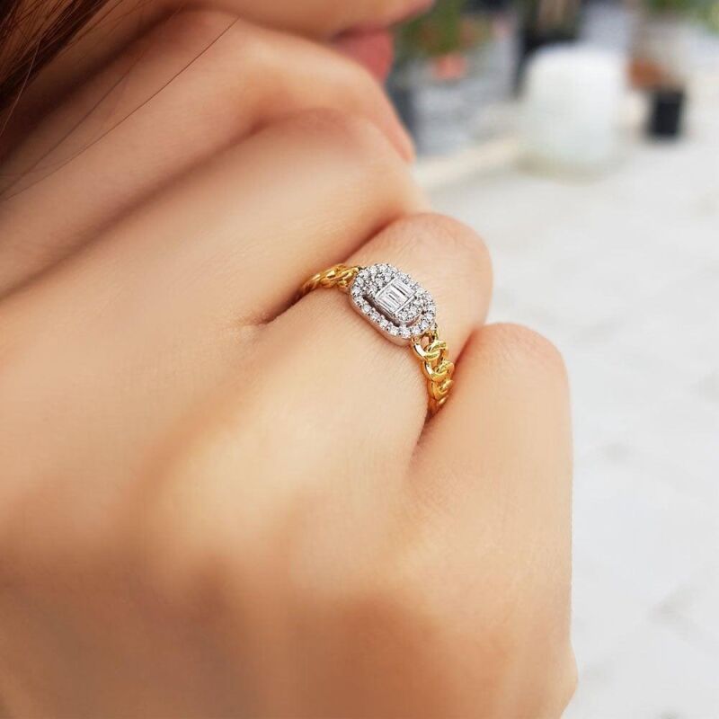 0.21 Karat Pırlanta Baget Yüzük - IDL Sertifikalı - 4
