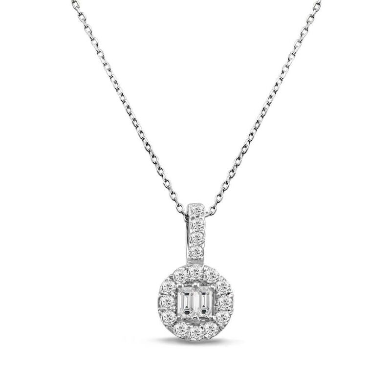 0.22 Karat Pırlanta Baget Kolye - IDL Sertifikalı - 1
