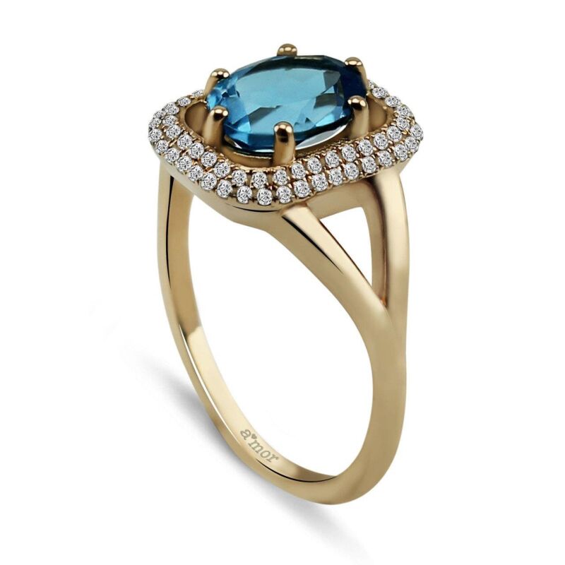 2.50 Karat Aquamarine Pırlanta Fantezi Yüzük - IDL Sertifikalı - 2