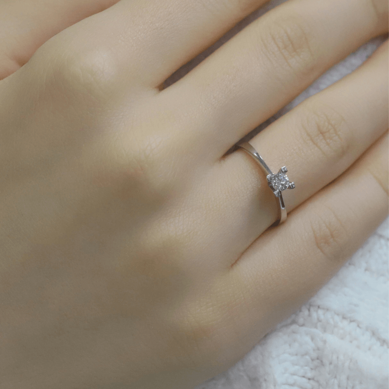 0.24 Karat HRD Sertifikalı Pırlanta Tektaş Yüzük - 6