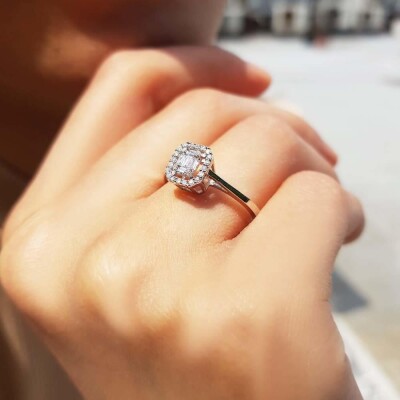0.24 Karat Pırlanta Baget Yüzük - IDL Sertifikalı - 4