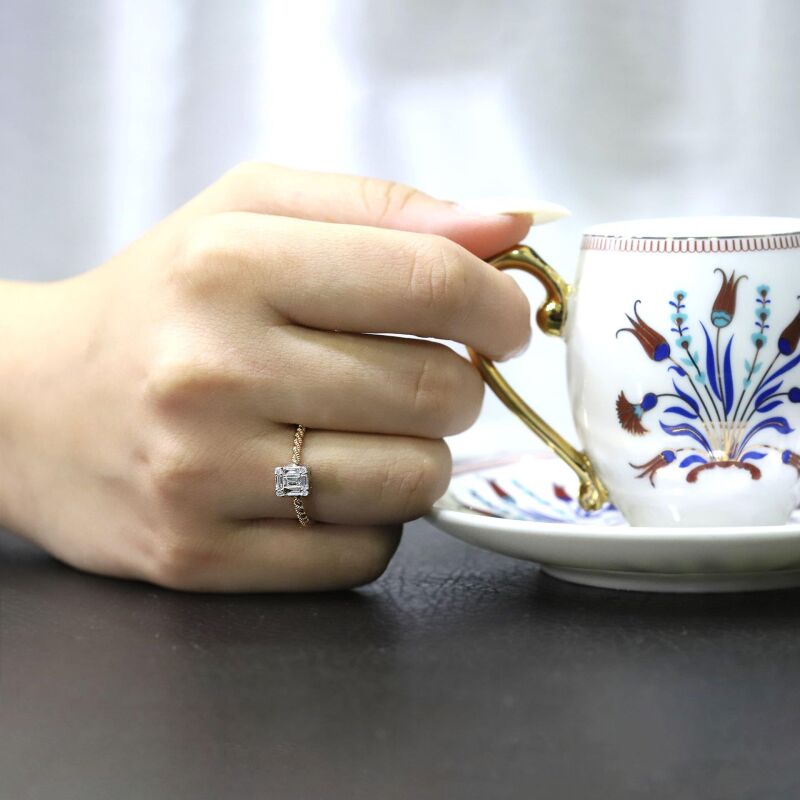 0.24 Karat Pırlanta Baget Yüzük - IDL Sertifikalı - 4