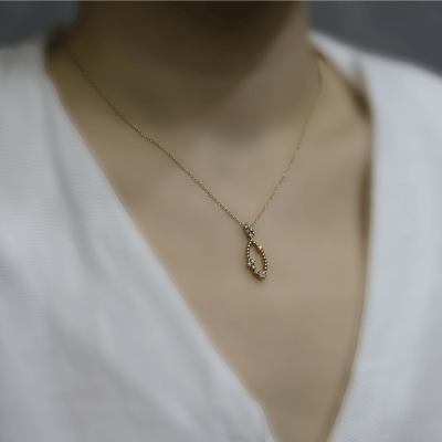 0.24 Karat Pırlanta Fantezi Kolye - IDL Sertifikalı - 5