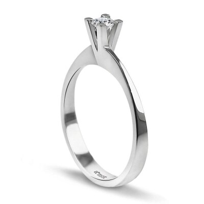 0.25 Karat HRD Sertifikalı Pırlanta Tektaş Yüzük - 2