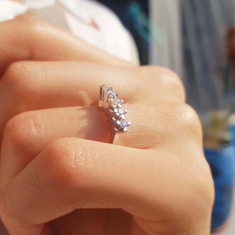 0.25 Karat Pırlanta Beştaş Yüzük - IDL Sertifikalı - 3