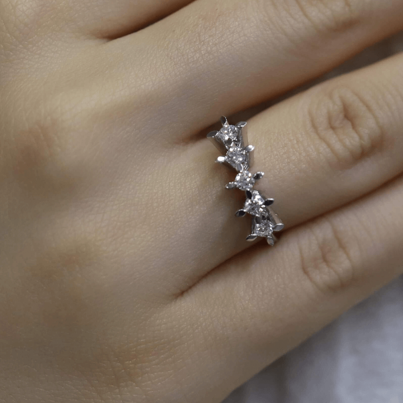 0.25 Karat Pırlanta Beştaş Yüzük - IDL Sertifikalı - 5