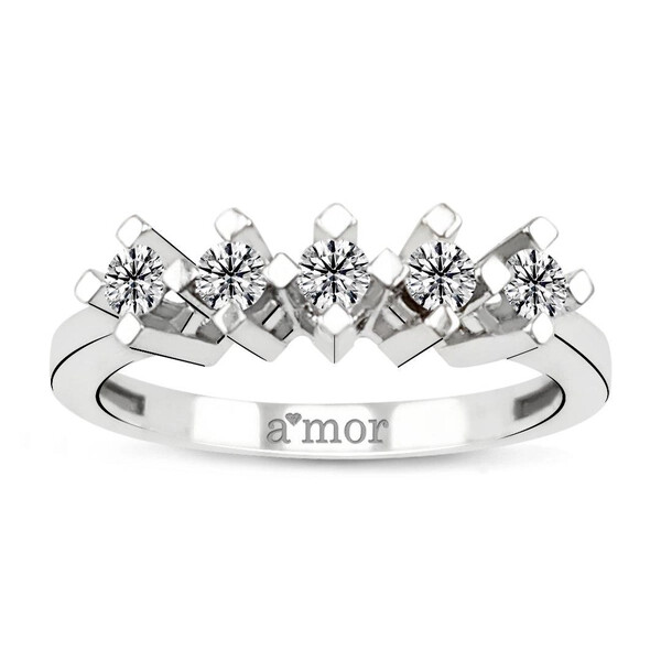 0.25 Karat Pırlanta Beştaş Yüzük - IDL Sertifikalı - Amor Pırlanta