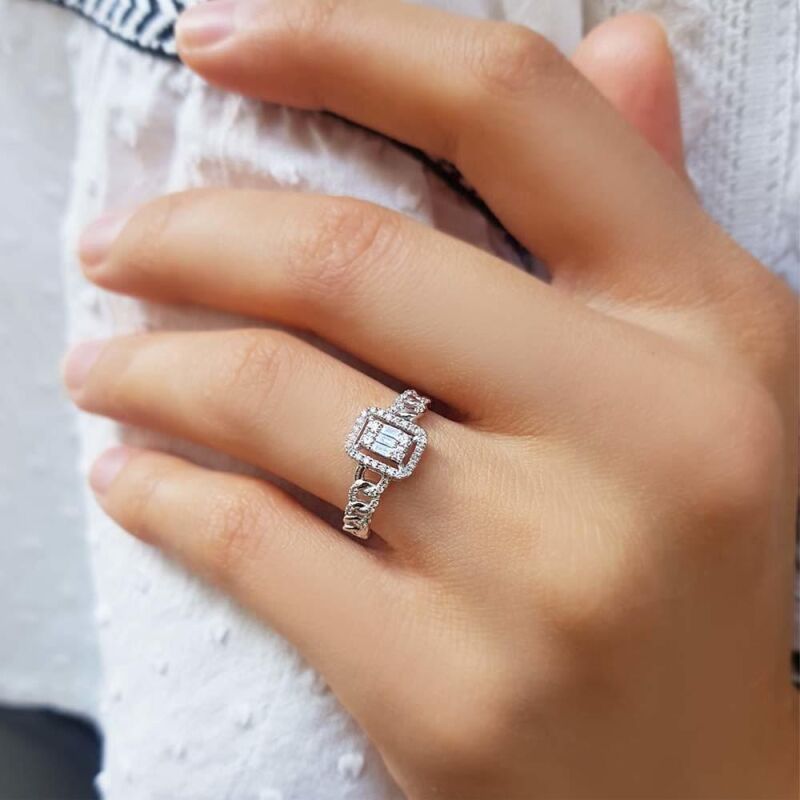 0.26 Karat Pırlanta Baget Yüzük - IDL Sertifikalı - 3