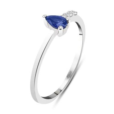 0.26 Karat Pırlanta Safir Yüzük - IDL Sertifikalı - 2