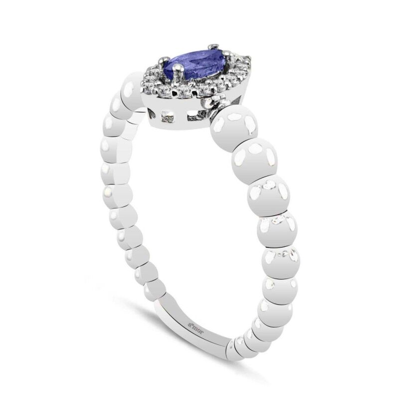 0.27 Karat Pırlanta Safir Yüzük - IDL Sertifikalı - 2