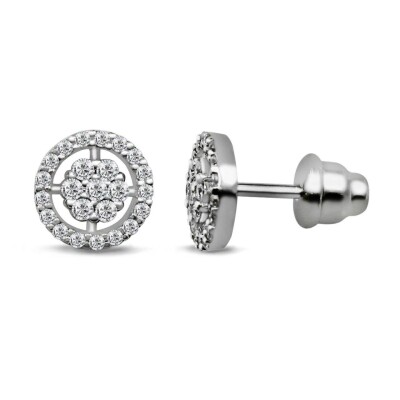 0.32 Karat Pırlanta Coronet Küpe - IDL Sertifikalı - 1