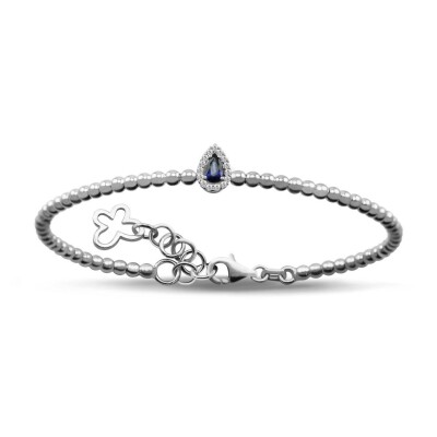 0.33 Karat Pırlanta Safir Bileklik - IDL Sertifikalı - 1