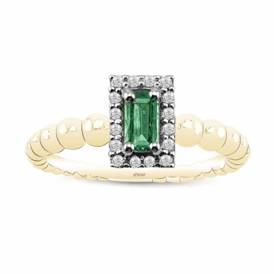 0.33 Karat Pırlanta Zümrüt Yüzük - IDL Sertifikalı - 1