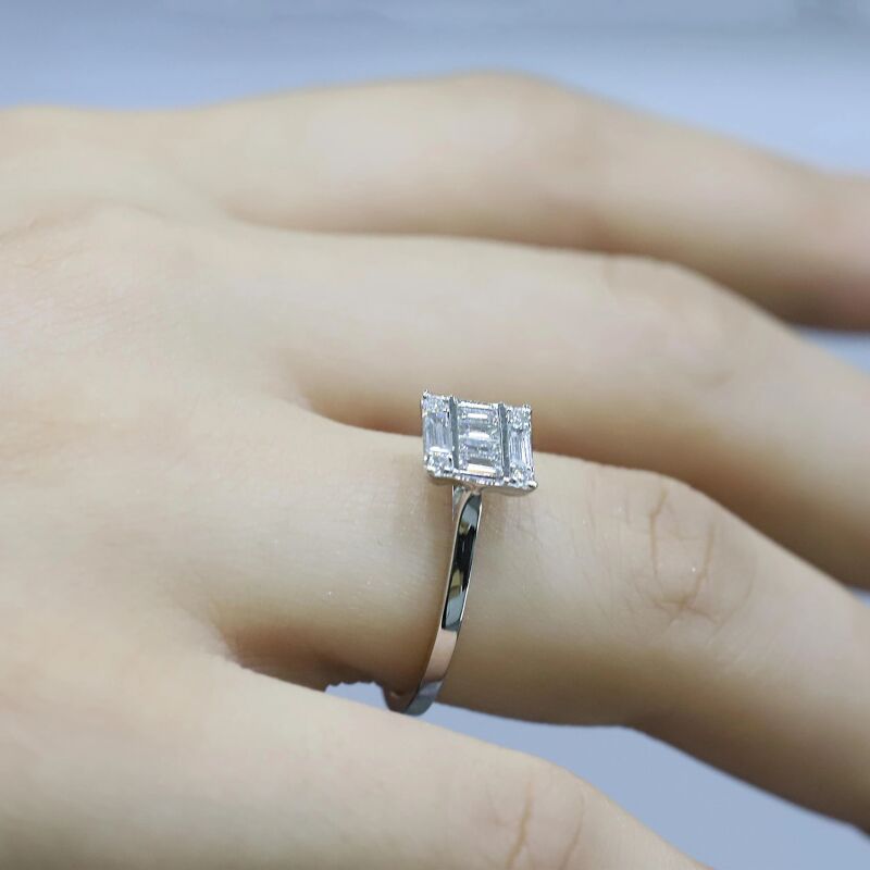 0.34 Karat Pırlanta Baget Yüzük - IDL Sertifikalı - 3