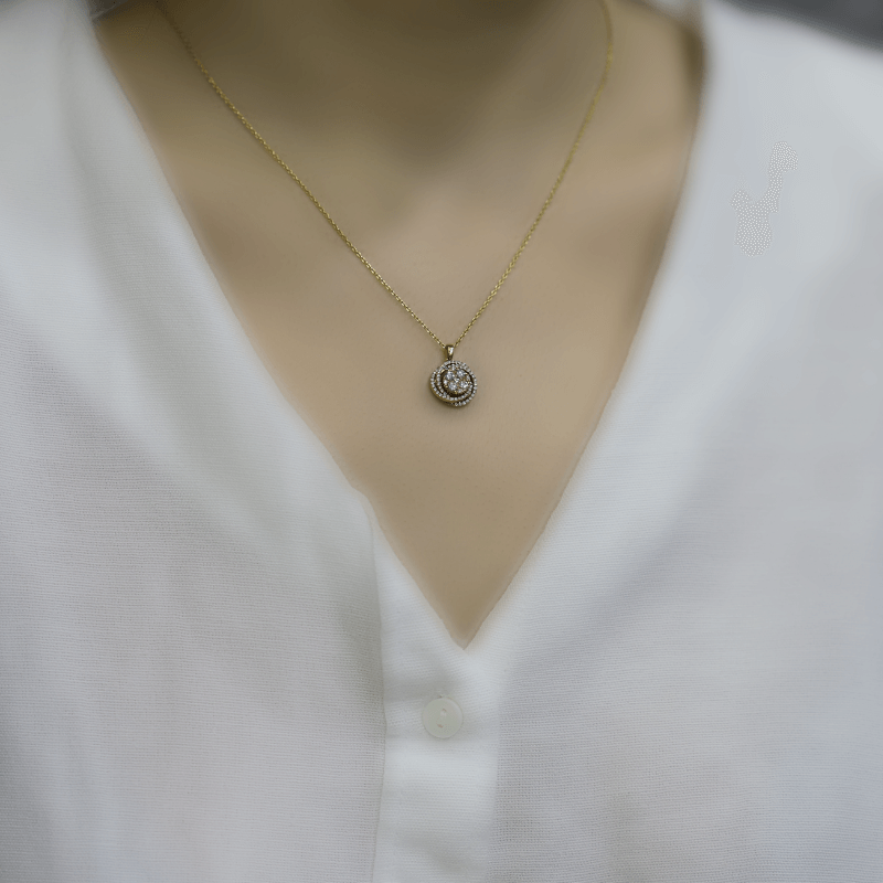 0.34 Karat Coronet Pırlanta Kolye - IDL Sertifikalı - 4