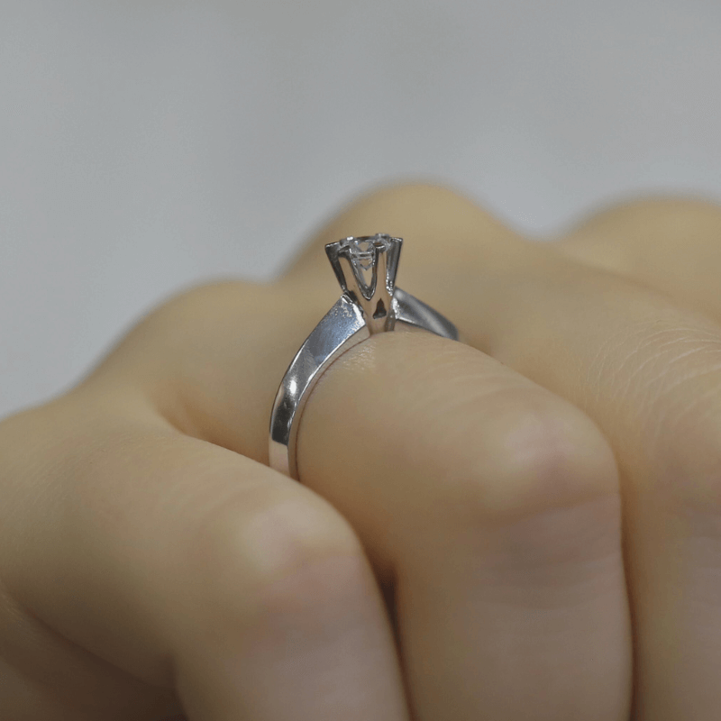 0.35 Karat HRD Sertifikalı Pırlanta Tektaş Yüzük - 4