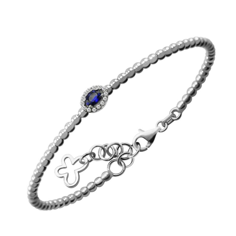 0.35 Karat Pırlanta Safir Bileklik - IDL Sertifikalı - 2