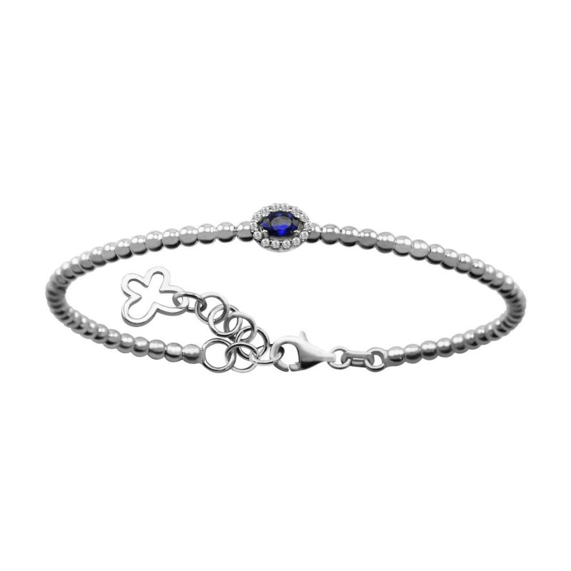 0.35 Karat Pırlanta Safir Bileklik - IDL Sertifikalı - 1