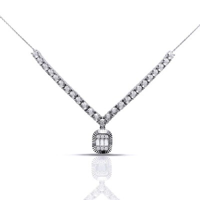0.36 Karat Pırlanta Baget Kolye - IDL Sertifikalı - 1