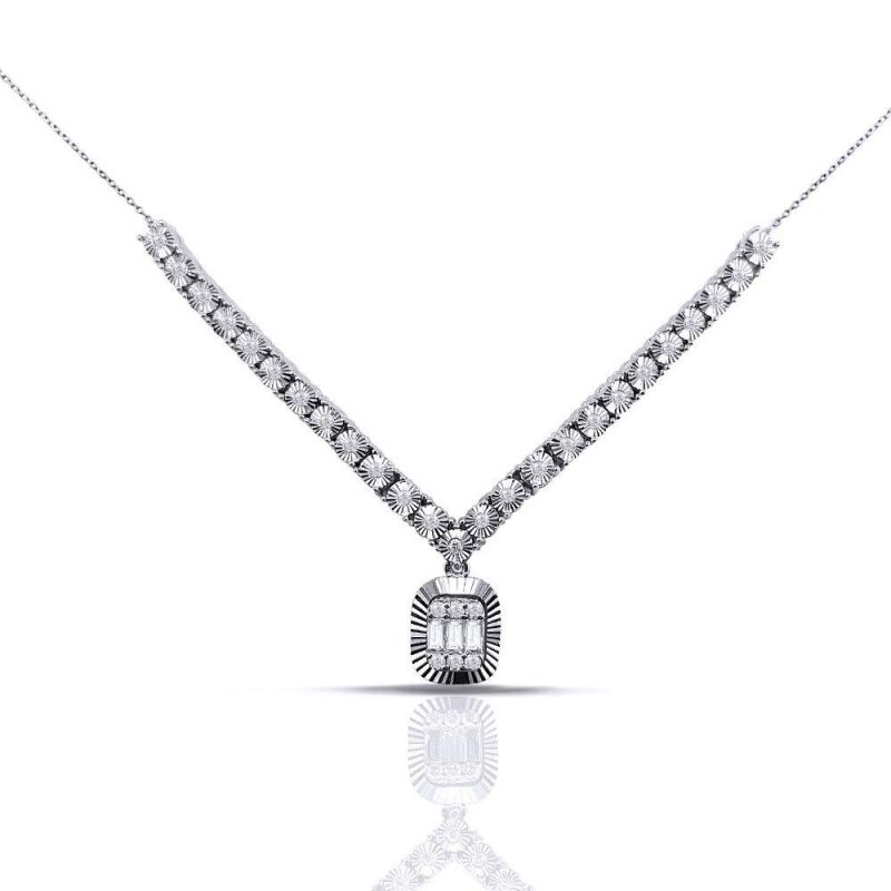 0.36 Karat Pırlanta Baget Kolye - IDL Sertifikalı - 1
