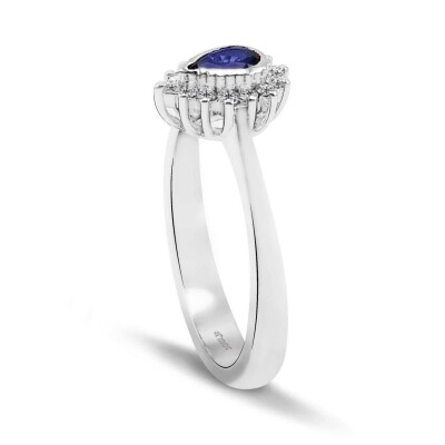 0.37 Karat Pırlanta Safir Yüzük - IDL Sertifikalı - 2