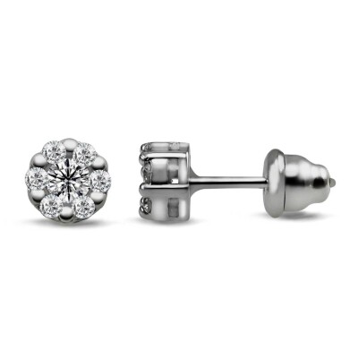 0.38 Karat Pırlanta Coronet Küpe - IDL Sertifikalı - 1