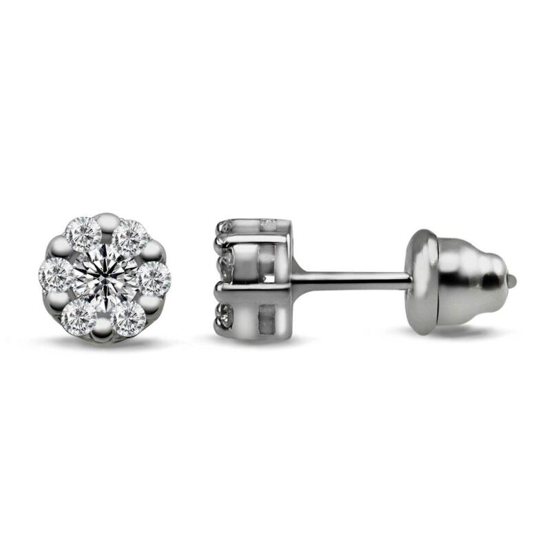 0.38 Karat Pırlanta Coronet Küpe - IDL Sertifikalı - 1