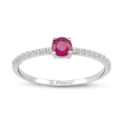 0.39 Karat Pırlanta Pembe Safir Yüzük - IDL Sertifikalı - 1